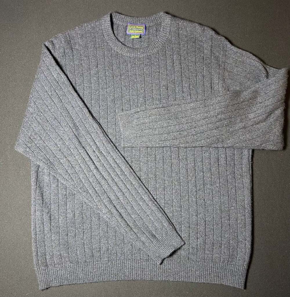 Club Room By Charter Club 2-Ply Cashmere Sweater Size L Grey